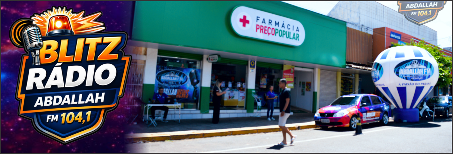 Blitz da Rádio Abdallah FM movimenta Altônia com estúdio móvel e transmissão ao vivo na Farmácia Preço Popular
